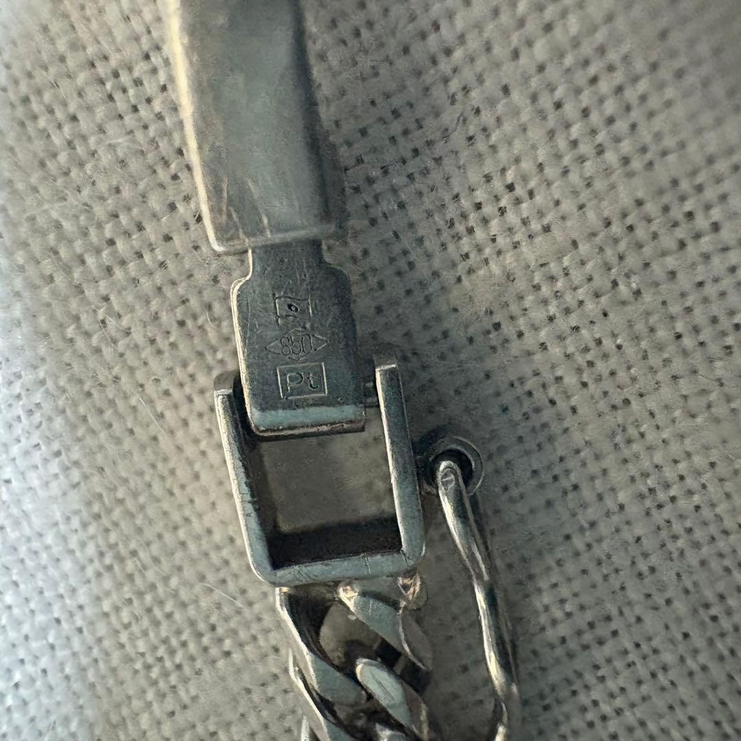 喜平　プラチナ　pt850 6面 Wカット　ブレスレット　18cm