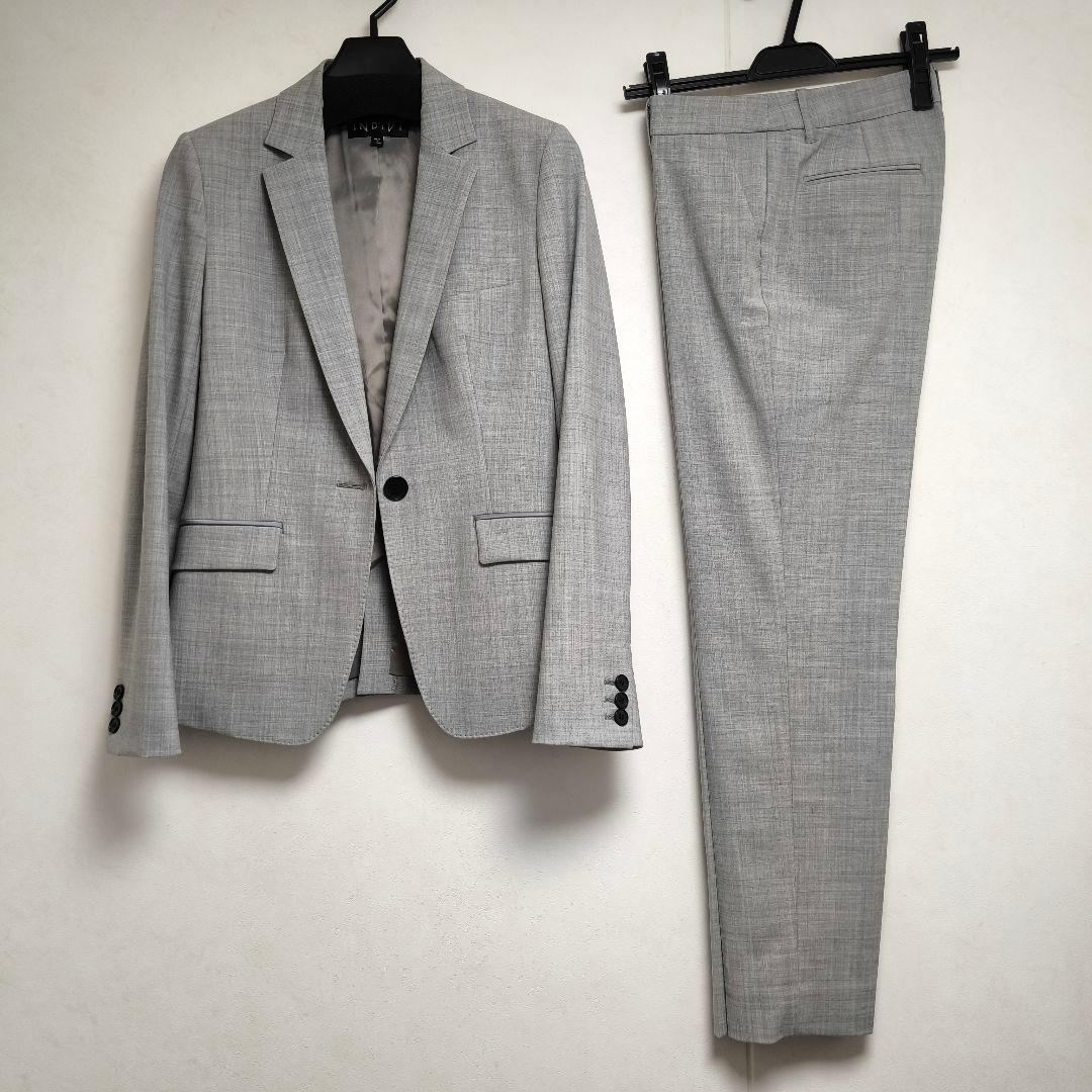 INDIVI パンツスーツ 38 グレー