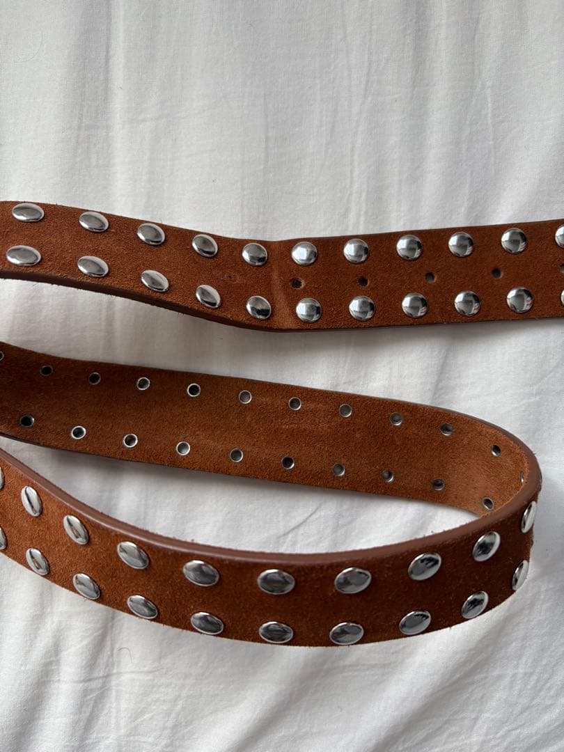 STUSSY スタッズ装飾ブラウンベルト S/M