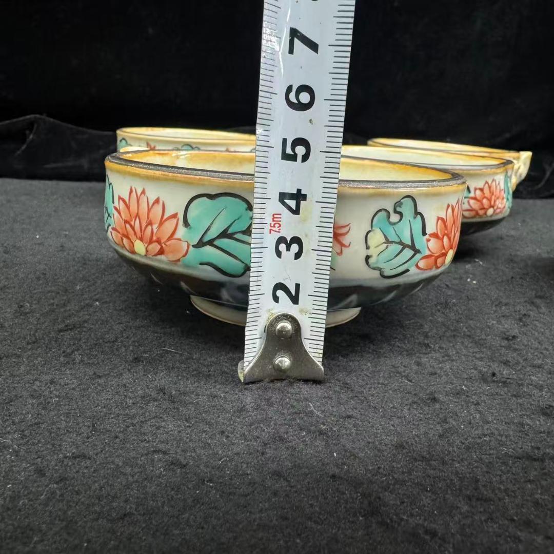 有田焼 佐藤走波 染錦 菊絵 小鉢　5客