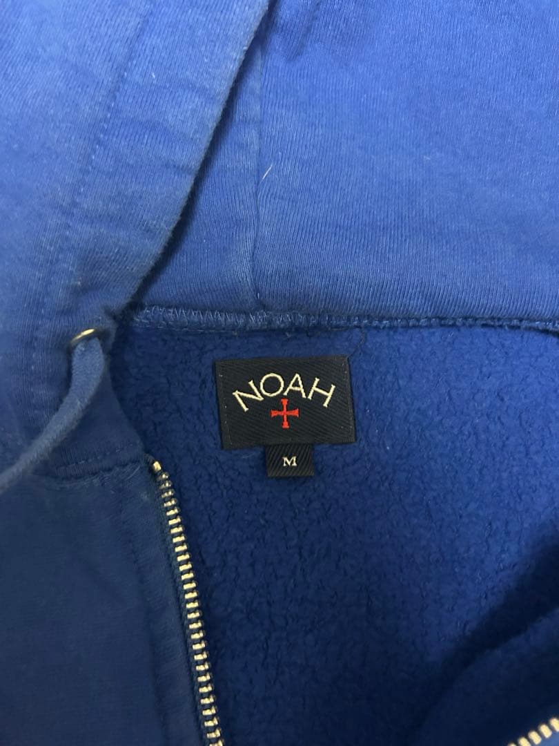 NOAH ブルー　フルジップパーカーM 短丈