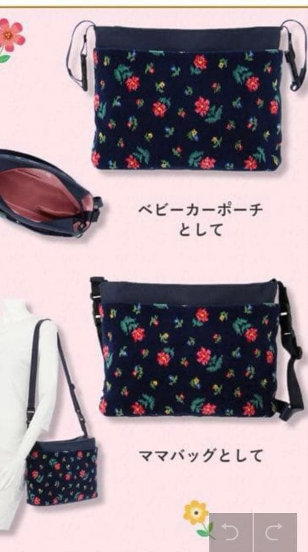 【VERYコラボ『ハイジフラワー』 ベビーカー2WAYバッグ】
