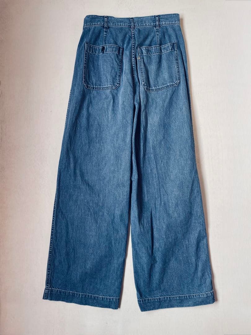 45R 麦デニムの4ポケットパンツ(加工) デニム　パンツ