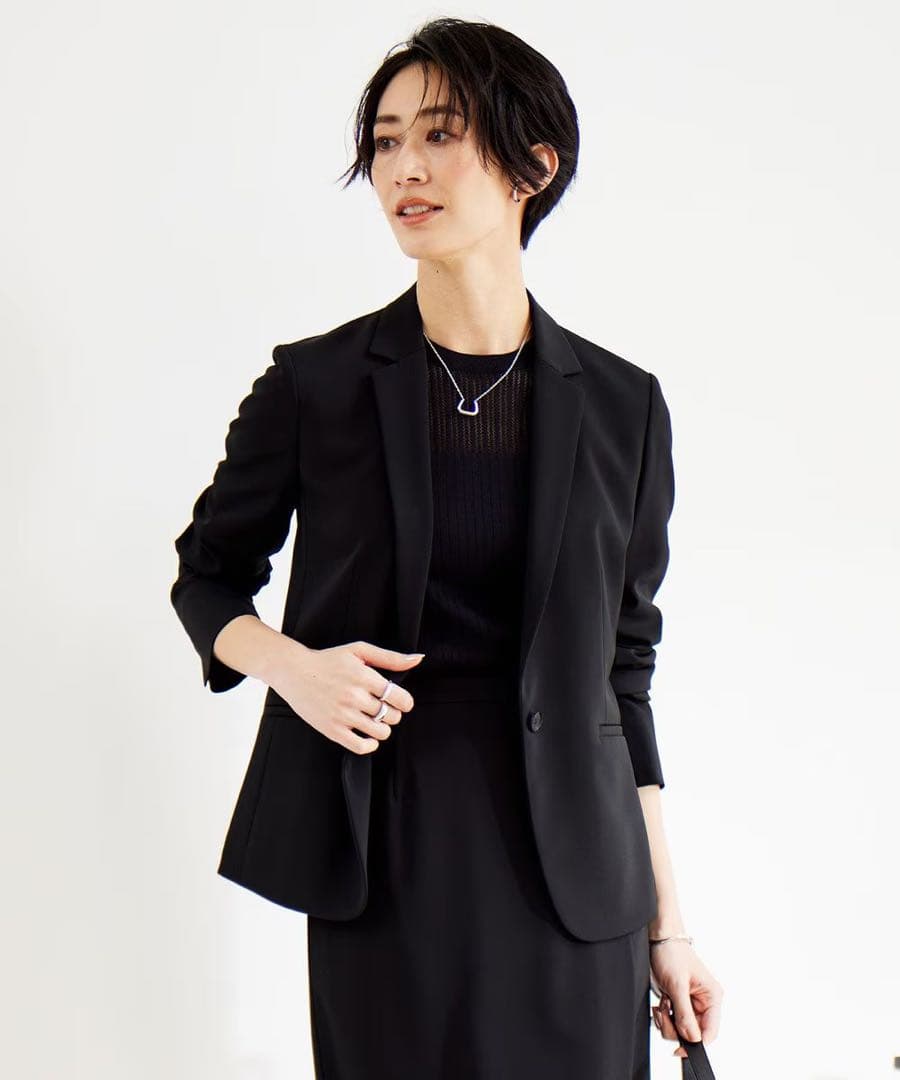 ICB Fied テーラードジャケット&ワイドパンツセットアップ　ブラック