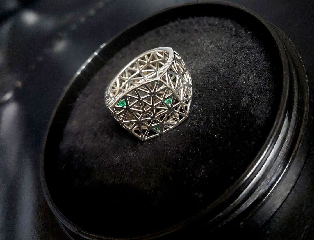 アクセサリー Tom Wood Mesh Ring Fern Green