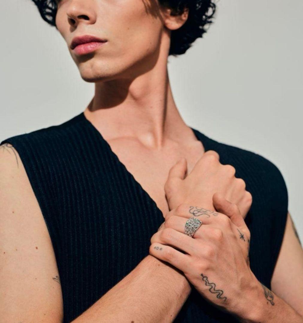 アクセサリー Tom Wood Mesh Ring Fern Green