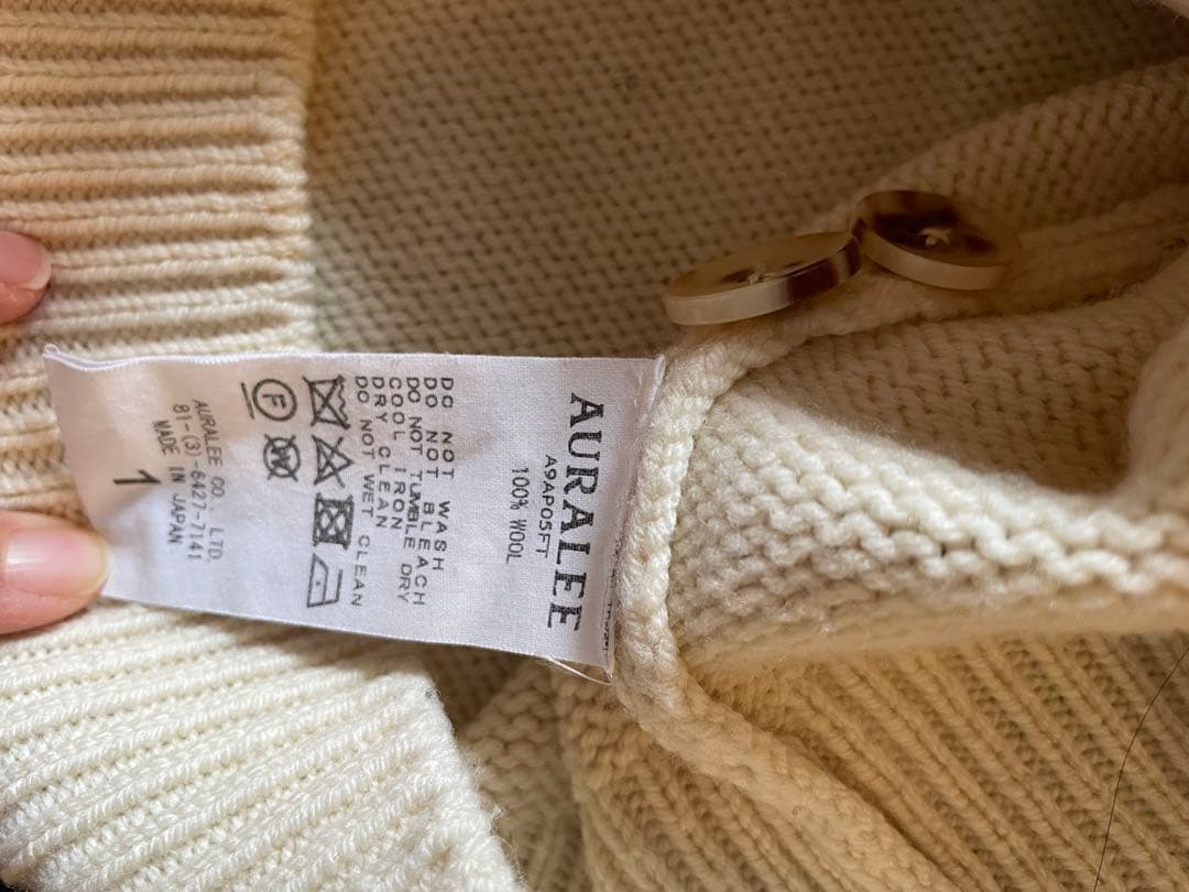 AURALEE ハードツイストメリノニットビッグポロ