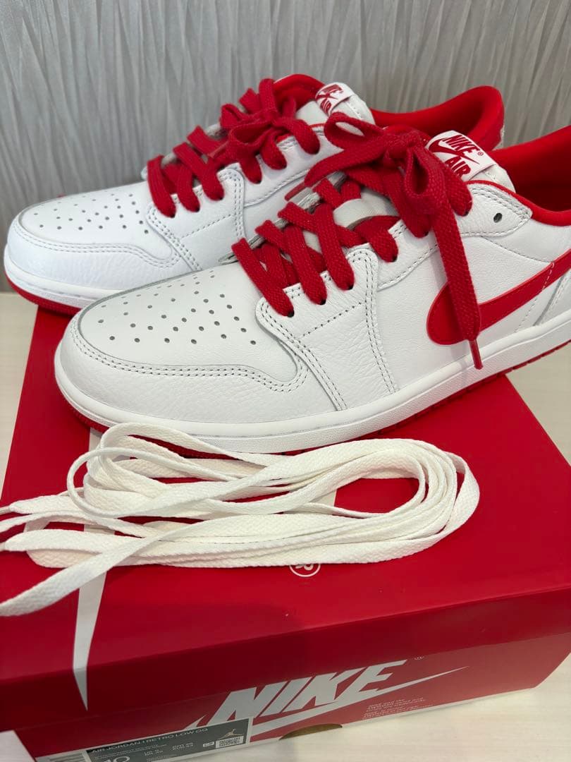 靴 Nike Air Jordan 1 Low OG \"White and Red\"