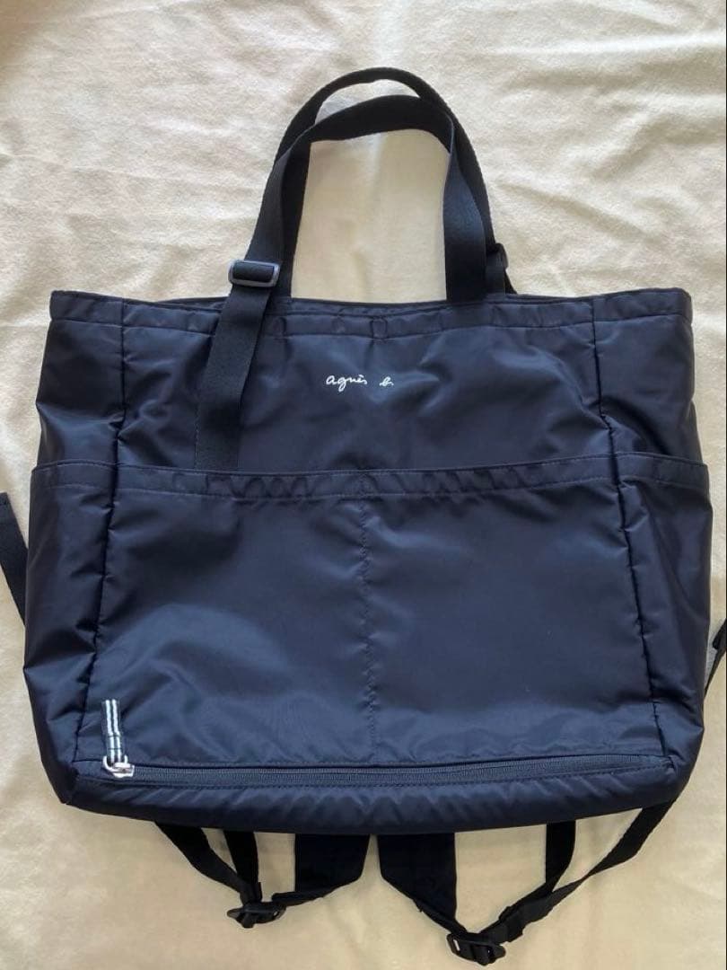 アニエスベー　ペアレンツバッグ　黒　2way