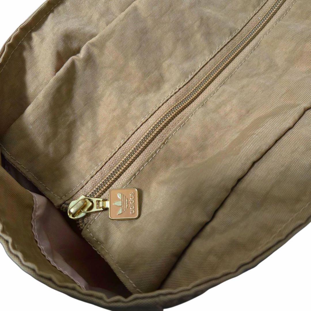 希少アディダス オリジナルス レコード トートバッグ ベージュナイロン×ブラウン
