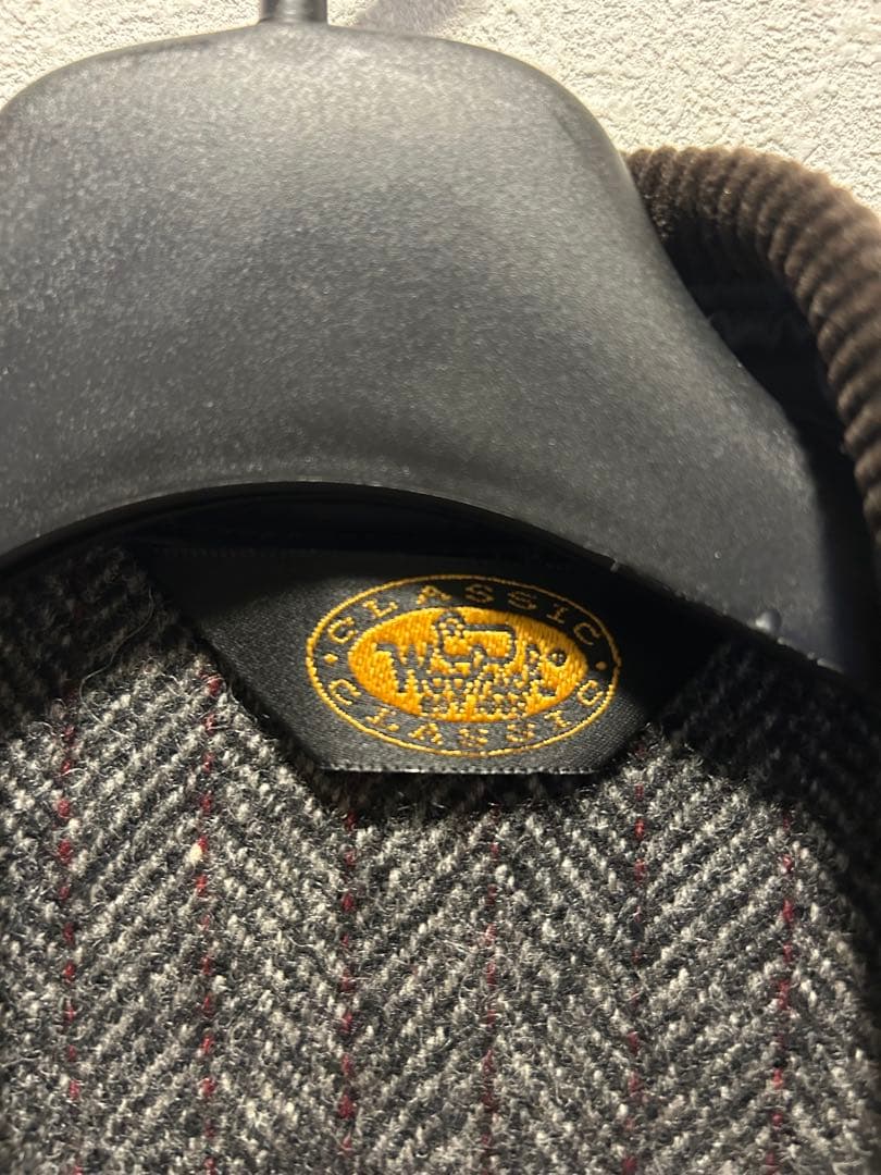 ウールリッチ　古着　ヘリンボーン長袖シャツ グレー