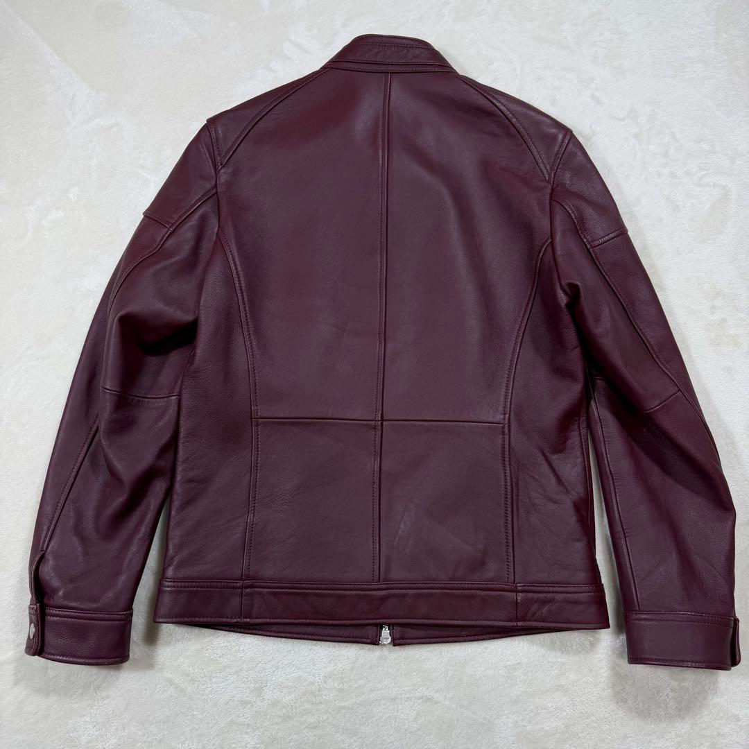 ラトルトラップ シープレザーシングルライダースジャケット 羊革 ボルドー L