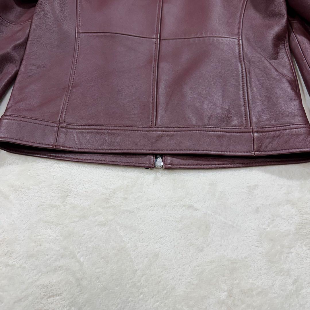 ラトルトラップ シープレザーシングルライダースジャケット 羊革 ボルドー L