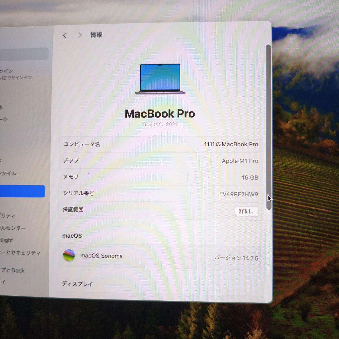 MacBook本体 Apple MacBook Pro (M1 Pro, 16GB)