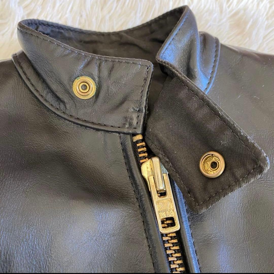 【美品】VANSON タイプB ライナー付 シングルライダース 34