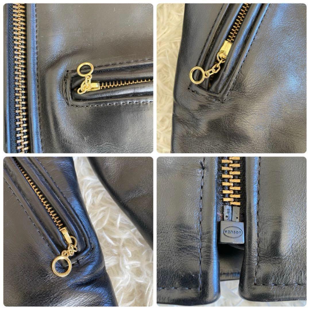 【美品】VANSON タイプB ライナー付 シングルライダース 34