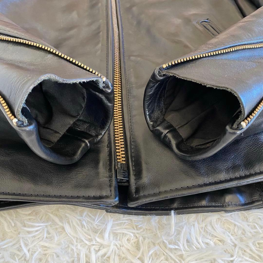 【美品】VANSON タイプB ライナー付 シングルライダース 34