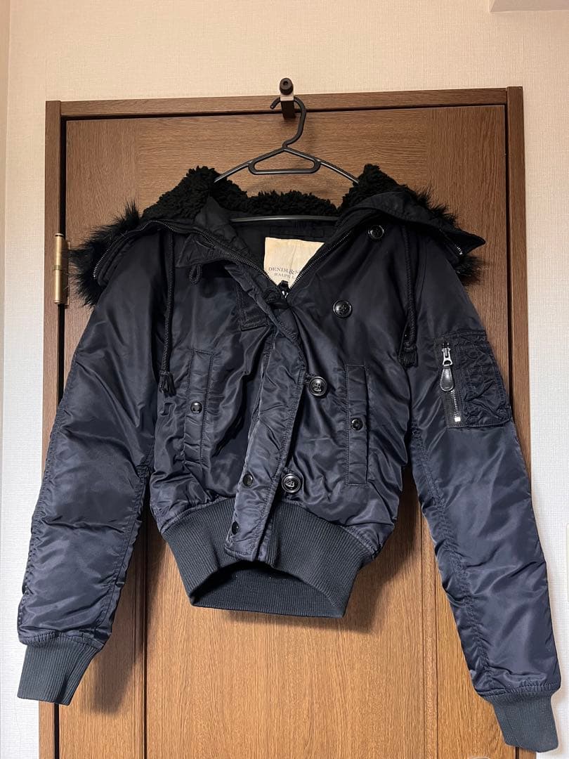 デニム&サプライラルフローレン 短丈N-2B黒ダウン　フライトジャケットy2k