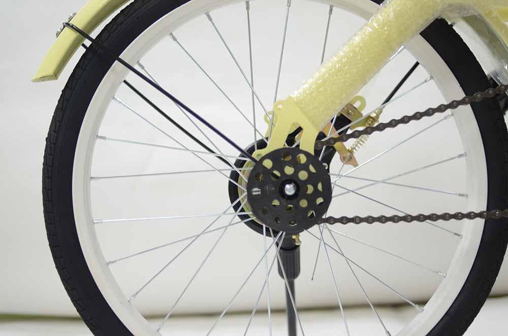 折りたたみ自転車 ２０インチ ミニベロ ママチャリ ベージュ　折り畳み自転車