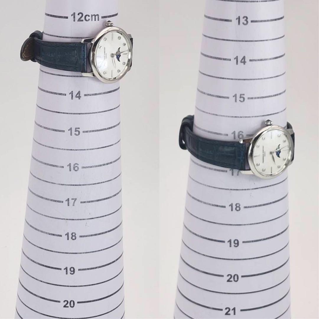 美品✨　希少　フレデリックコンスタント　スリムライン　ダイヤ8P ホワイトシェル