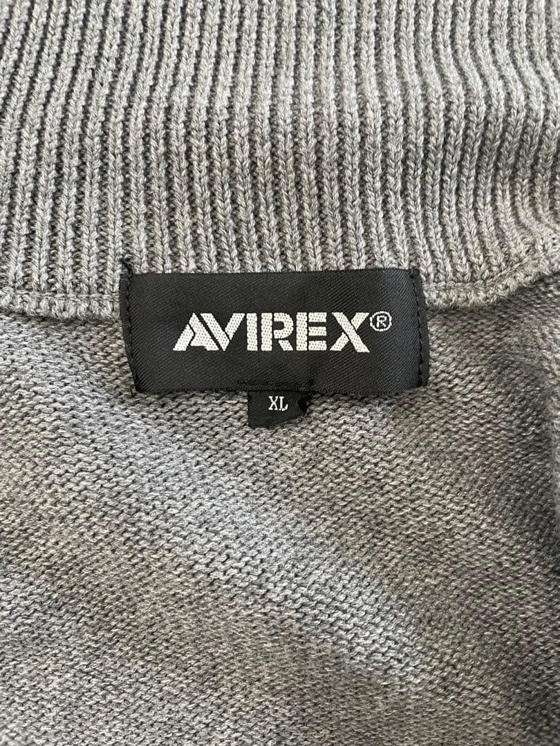 新品AVIREX NAVAL STAND COLLAR ZIP KNIT XL