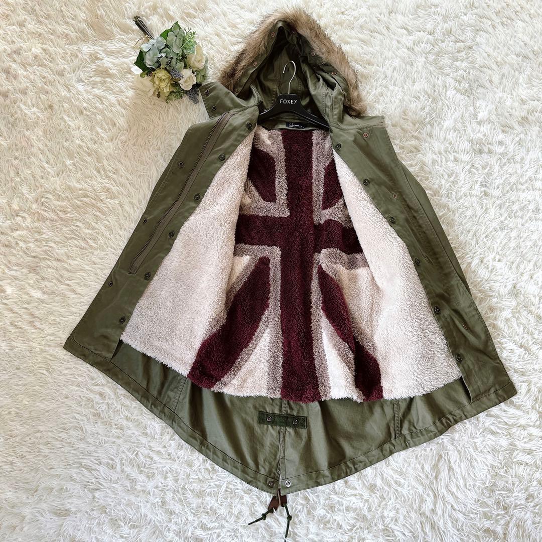 極美品ꕥフレッドペリー 英国柄 モッズコート ボアライナー ユニオンジャック