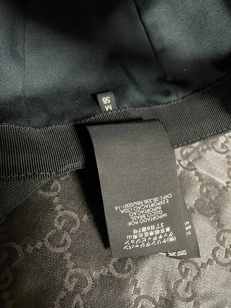 Gucci ブラック GGパターン ベースボールキャップ size M
