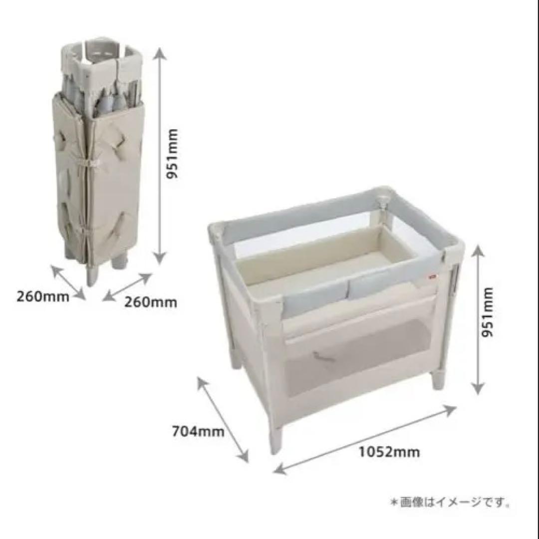 【美品】Aprica アップリカ　ココネルエアー AB グレーベア　ベビーベッド