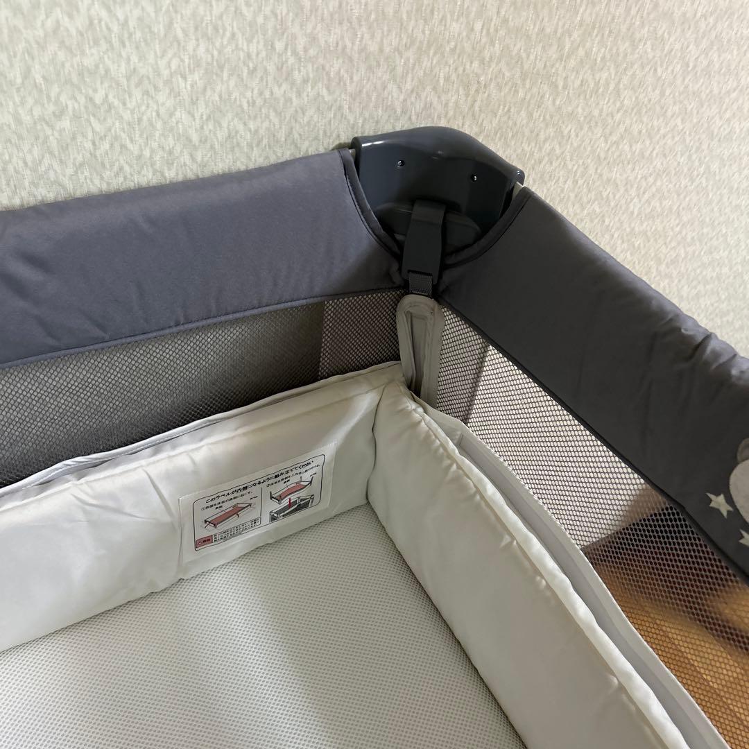 【美品】Aprica アップリカ　ココネルエアー AB グレーベア　ベビーベッド