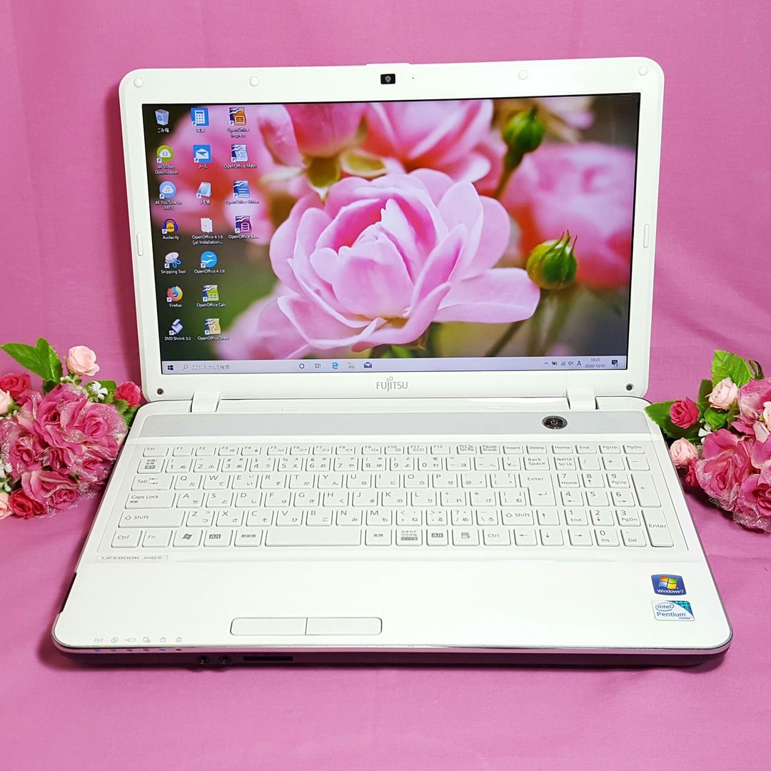 最新Win10❥テレワーク可能❥大容量❥高速メモリ4G❥テンキ&カメラ&ホワイト