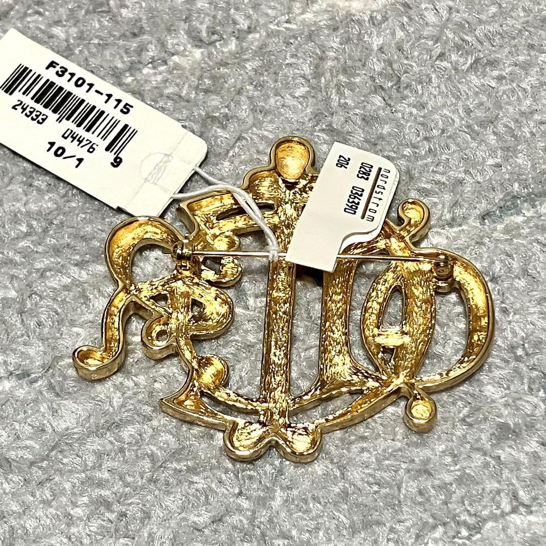 未使用保管品！クリスチャンディオール［旧ロゴ］ピンブローチ　ヴィンテージ　タグ付