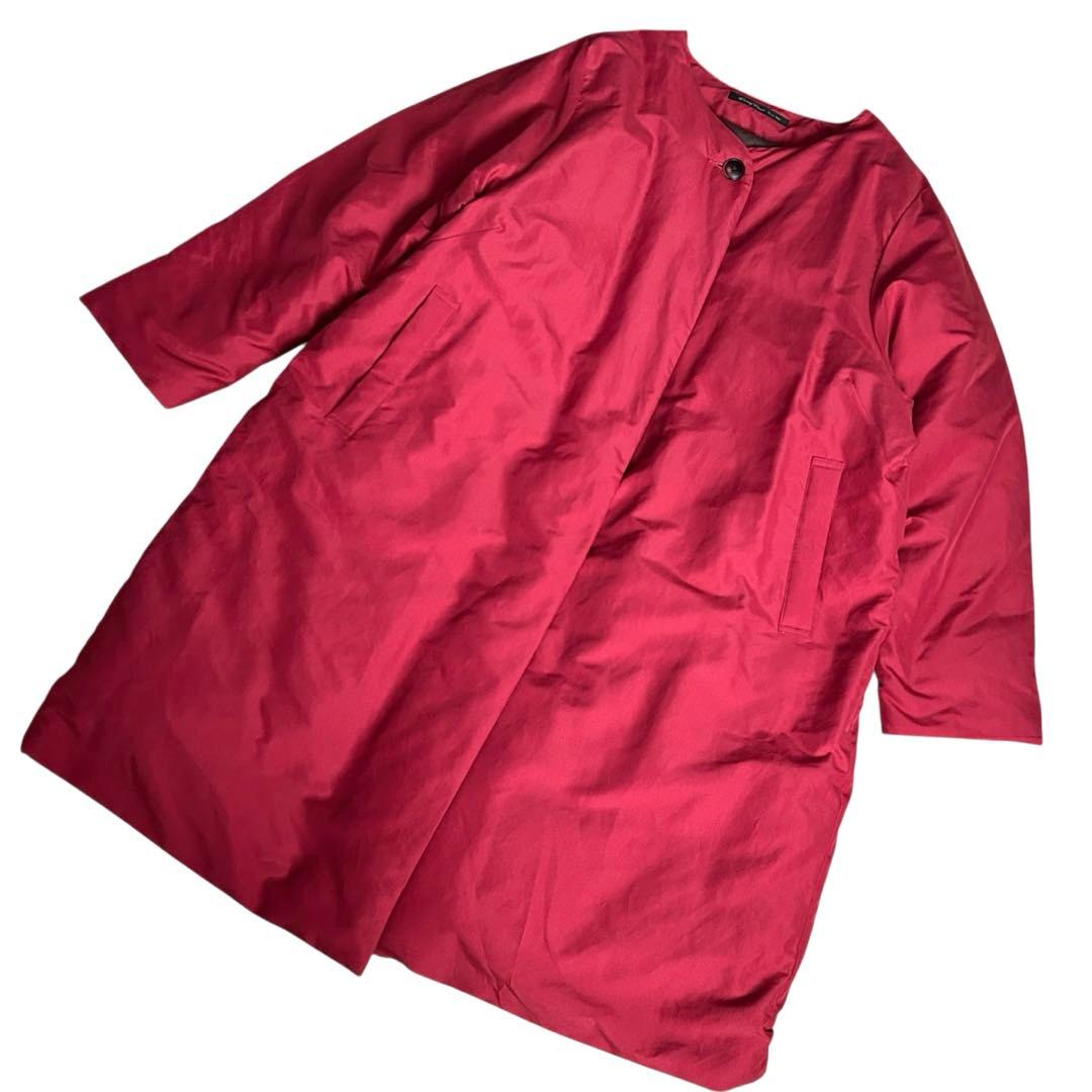 サニークラウズ 完売品 極薄ダウンコートノーカラー 赤 2XL