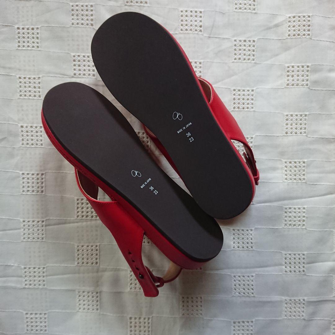 【新品未使用】ミナペルホネン レッド トングサンダル 23cm