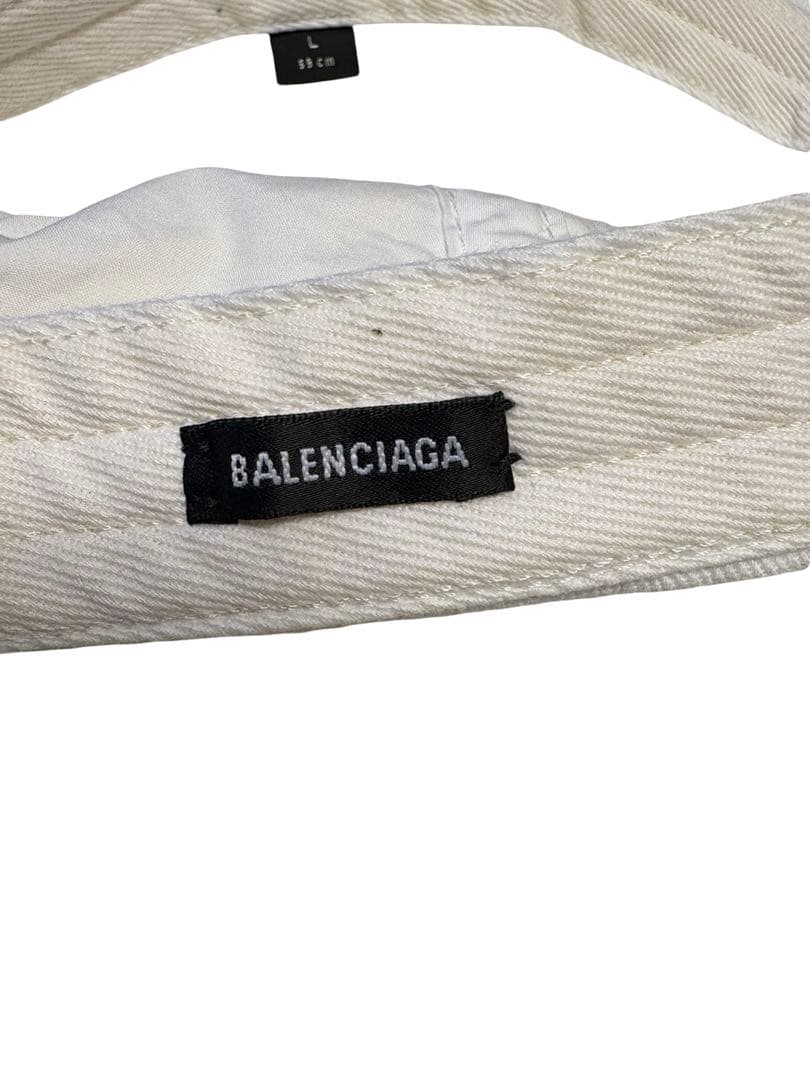 バレンシアガ　BALENCIAGA ベースボールキャップ　コットン　白　59cm