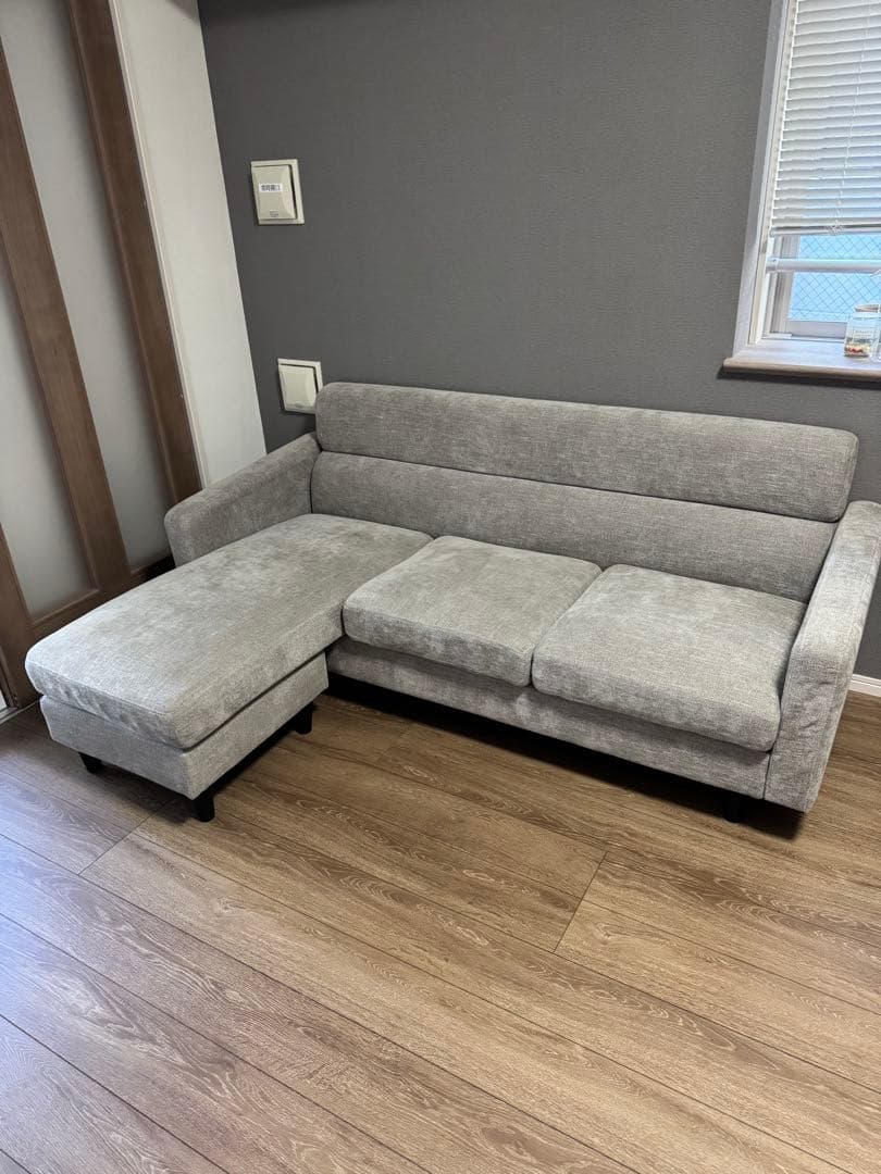 再出品　専用　グレー L字型ソファ 2人掛け