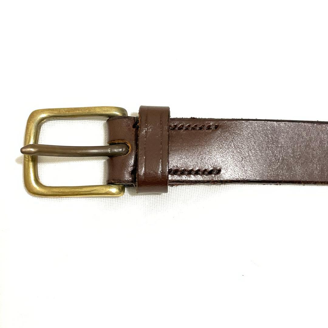 JABEZ CLIFF レザーベルト 32 ブラウン 28mm幅