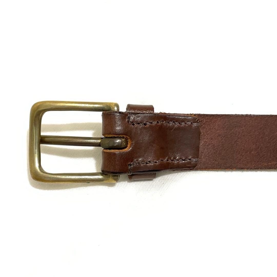 JABEZ CLIFF レザーベルト 32 ブラウン 28mm幅