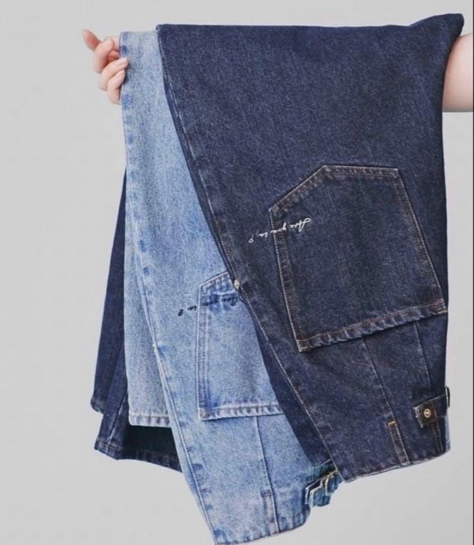 新品タグ付き✨辻元舞 I'm in バックベルトワイドジーンズ S ネイビー