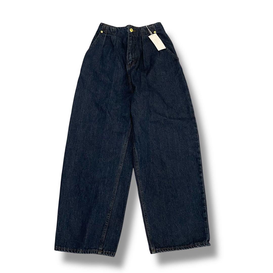 新品タグ付き✨辻元舞 I'm in バックベルトワイドジーンズ S ネイビー