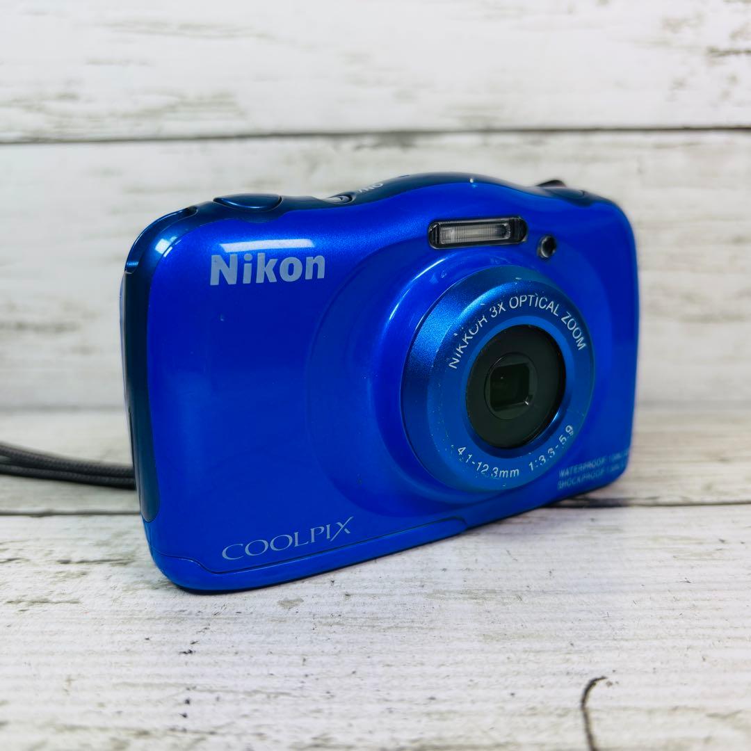 【動作良好】Nikon デジタルカメラCOOLPIX W100 ブルー