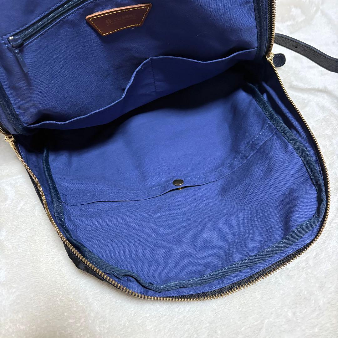 美品 russet ラシット リュック 総柄 ナイロン ネイビー リュックサック