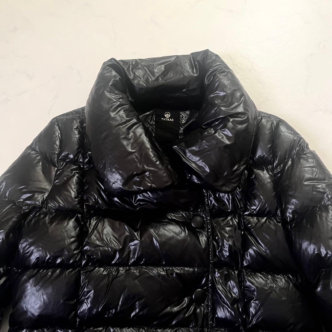 希少　XL　美品　タトラス　ダウンコート　アマンダ　ショールカラー　黒　 04