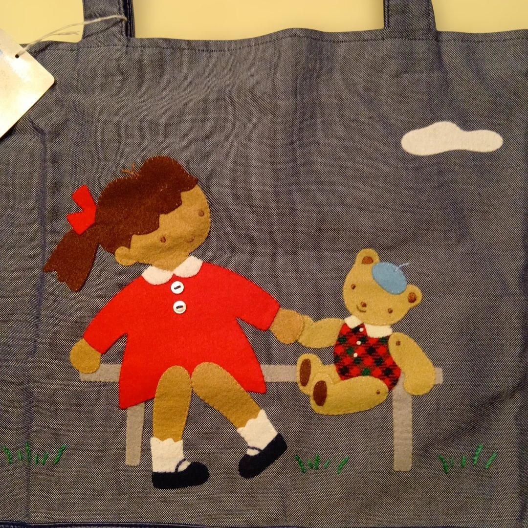 J&S mama【新品・タグ付き】ファミリア　デニムバッグ　手提げ