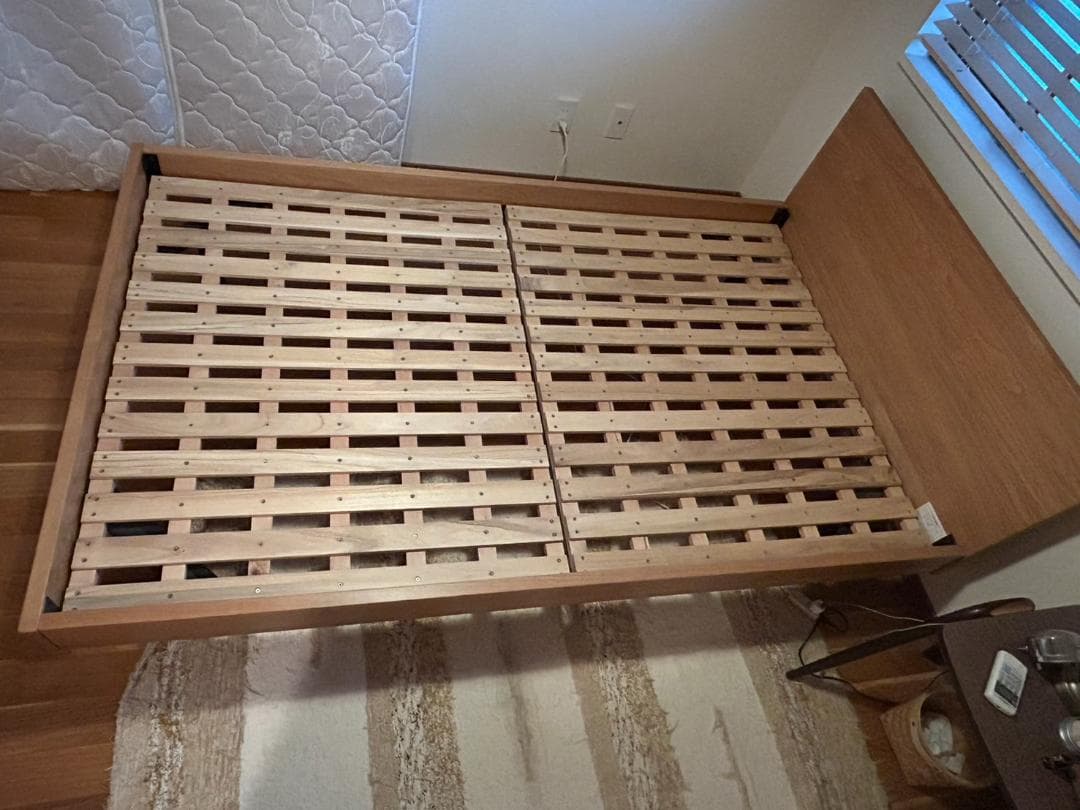 【10日まで8500円】無垢材ベッド・オーク材・セミダブル