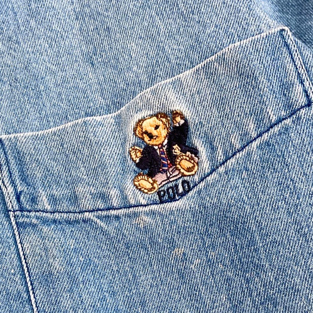 ラルフローレン デニムシャツ 刺繍ロゴ デニム L 1676