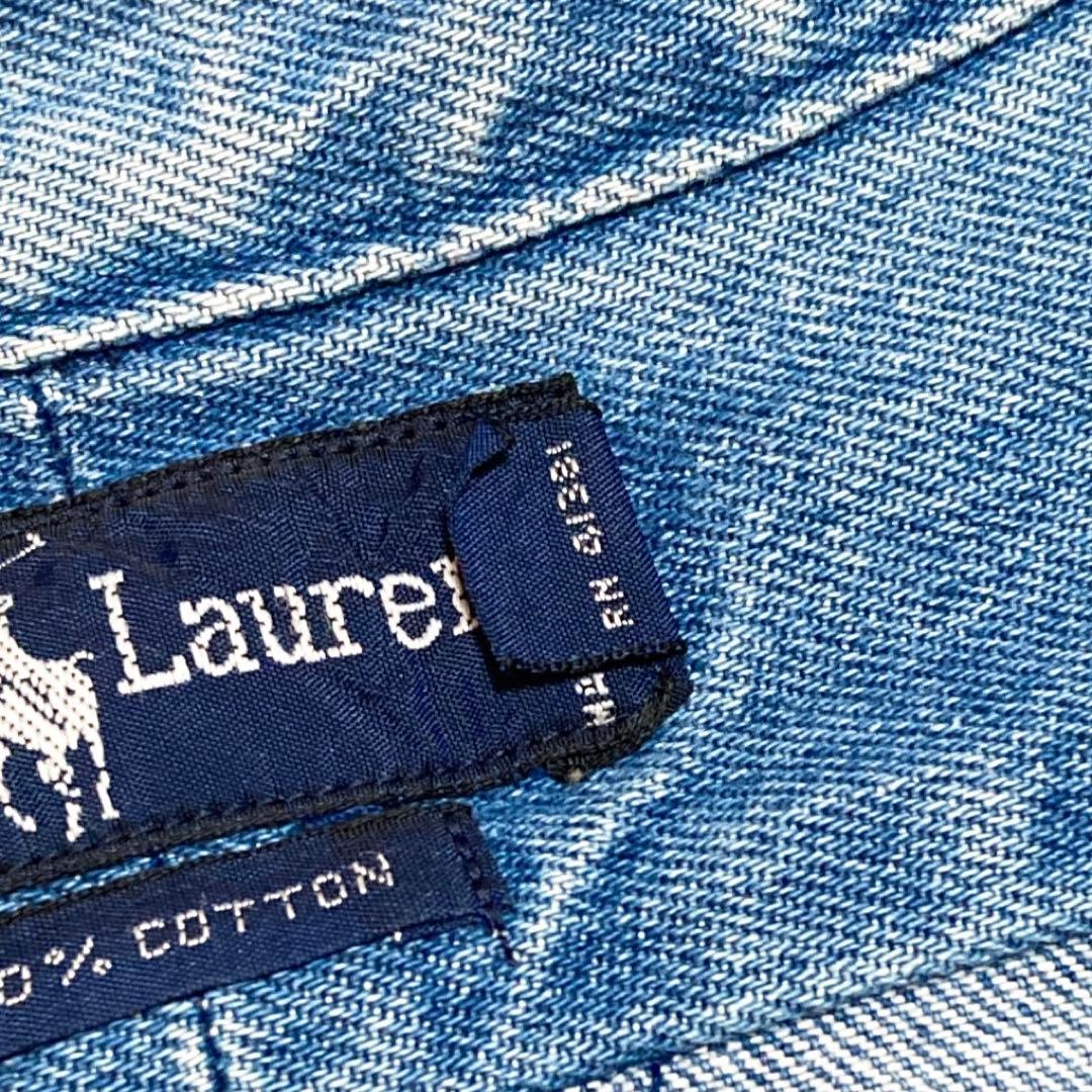 ラルフローレン デニムシャツ 刺繍ロゴ デニム L 1676