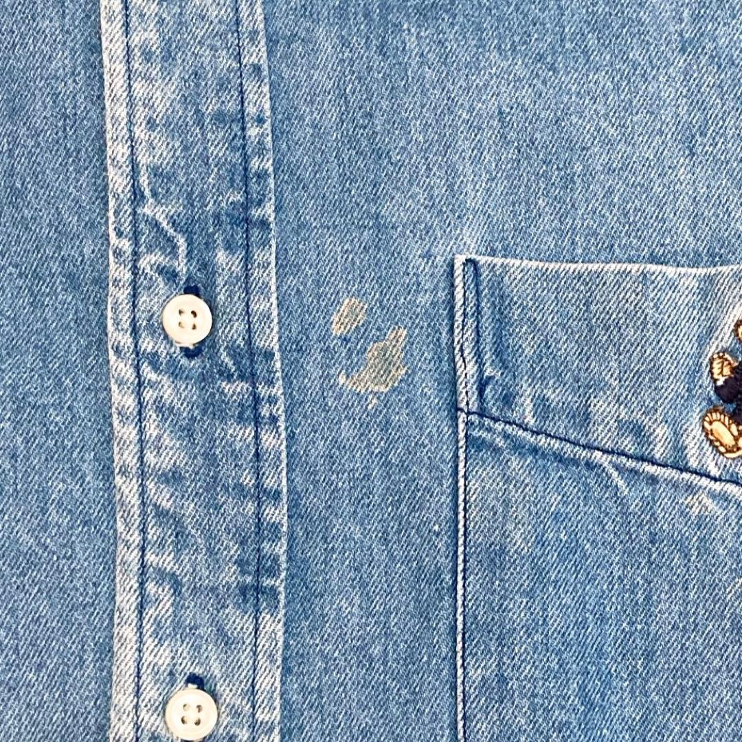 ラルフローレン デニムシャツ 刺繍ロゴ デニム L 1676