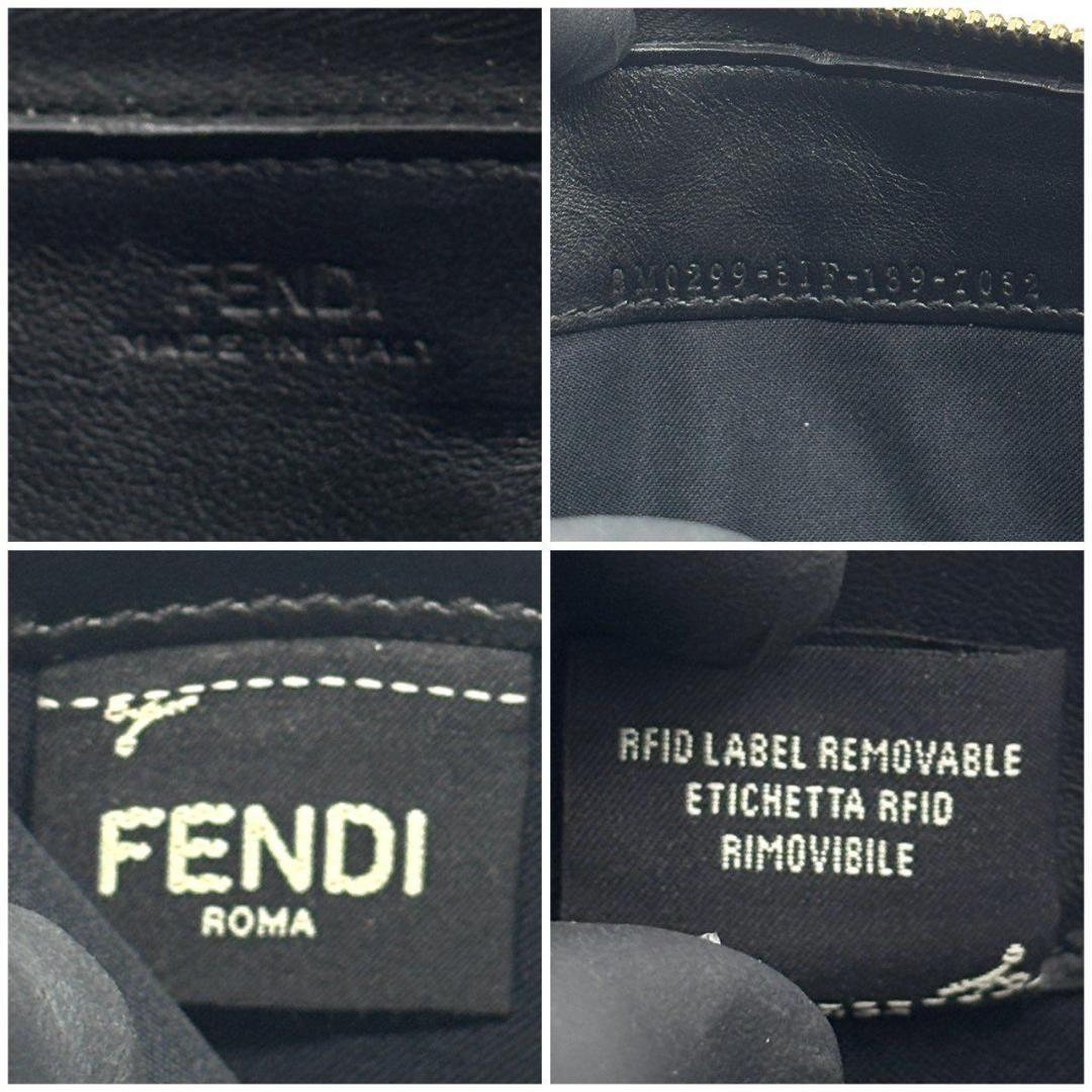 ま*ん様 フェンディ　バグズアイ モンスター 長財布 ラウンドファスナー カーフ