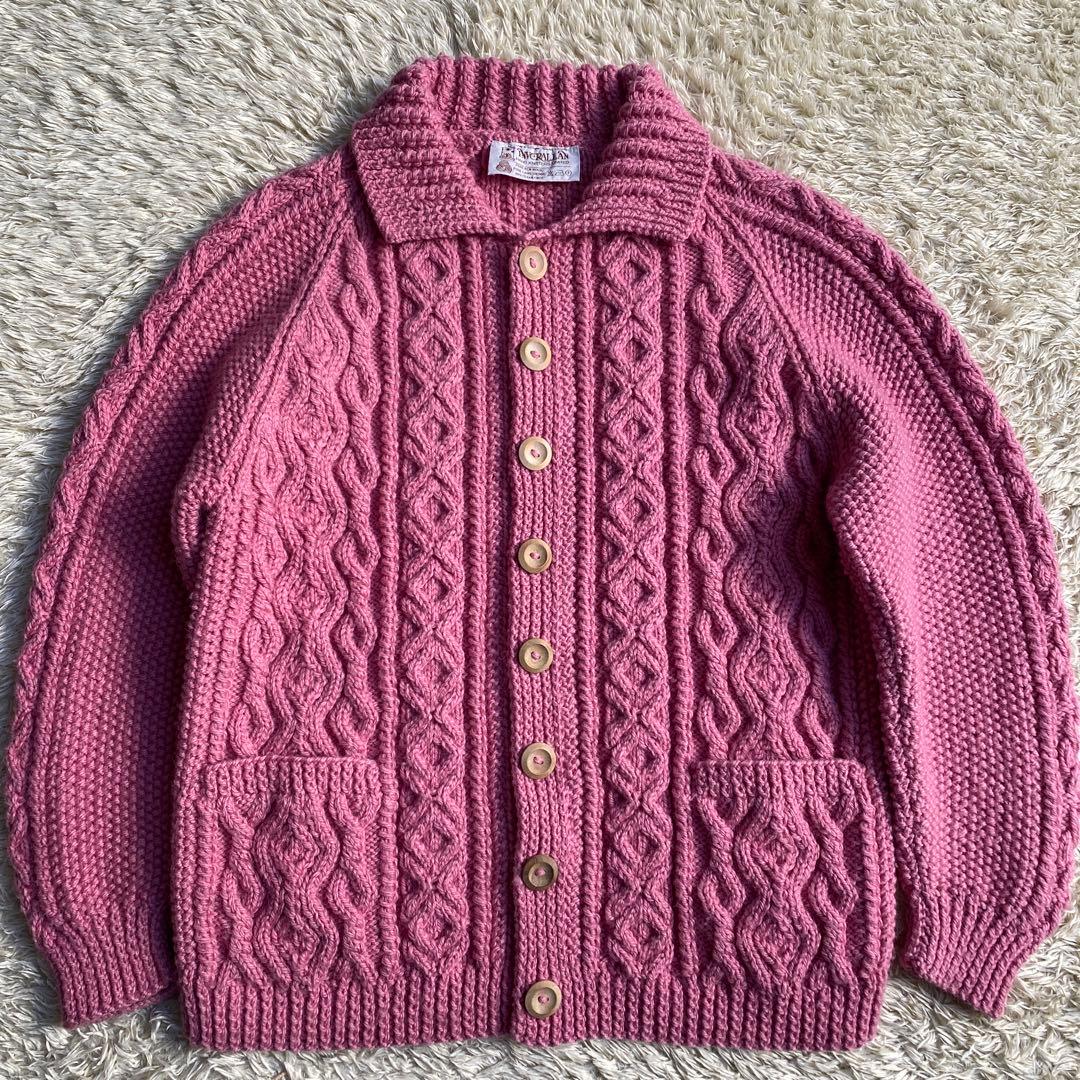 【希少 茶タグ】インバーアラン 3A スコットランド製 pink 40サイズ