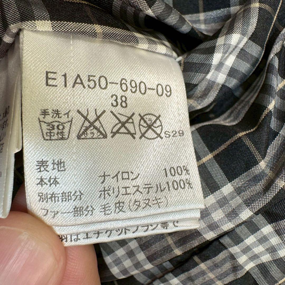 極美品✨バーバリーブルーレーベル ダウンコート ラクーンファー 38 M 黒